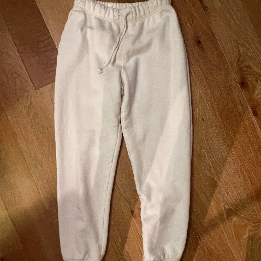 Reformation Classic Sweatpants, White, Size XS -- Brand New!